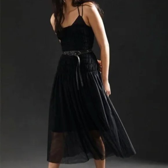 ANTHROPOLOGIE NWT Strappy Tulle Dress Size SP. (BLACK) - Picture 4 of 15